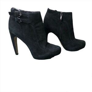 Sam Edelman Black Leather Heeled Ankle Boots Size 8
